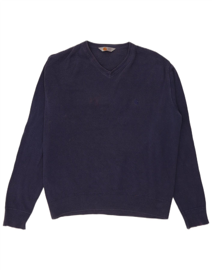 Ανδρικό πουλόβερ Carhartt με V λαιμόκοψη 2XL Navy Blue