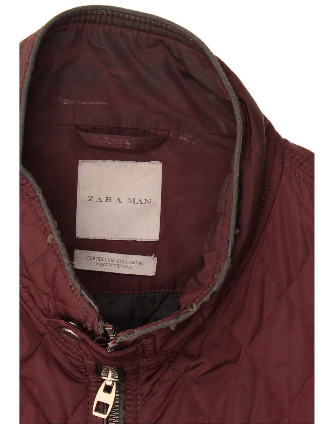 Zara Ανδρικό Καπιτονέ Μπουφάν UK 44 2XL Βουργουνδίας