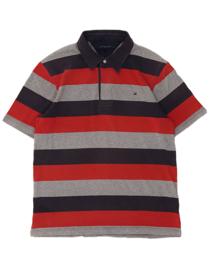 Ανδρικό πουκάμισο πόλο Tommy Hilfiger Μεγάλο πολύχρωμο βαμβακερό ριγέ