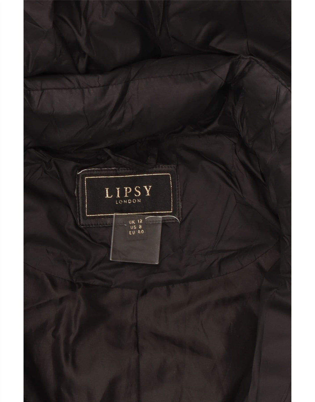 Lipsy γυναικείο παλτό με κουκούλα UK 12 Medium Black Polyamide