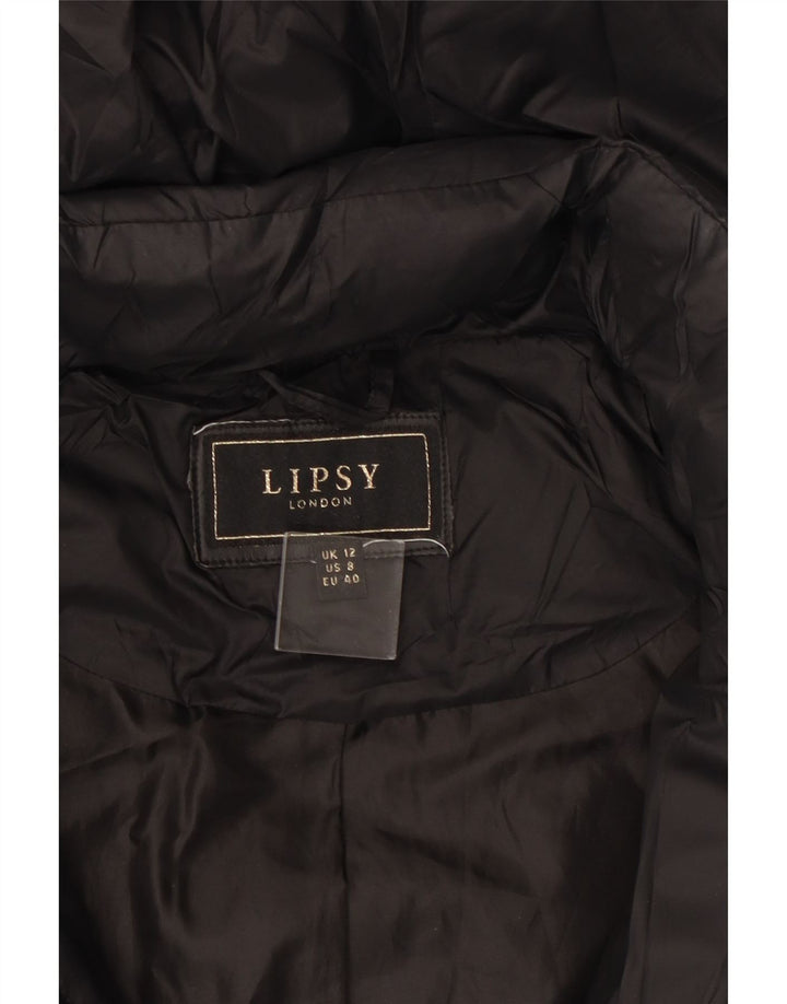 Lipsy γυναικείο παλτό με κουκούλα UK 12 Medium Black Polyamide