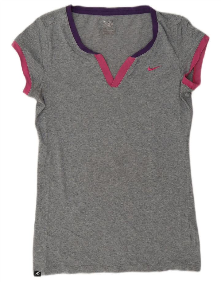 Γυναικείο T-Shirt Nike Top UK 12/14 Medium Grey Flecked