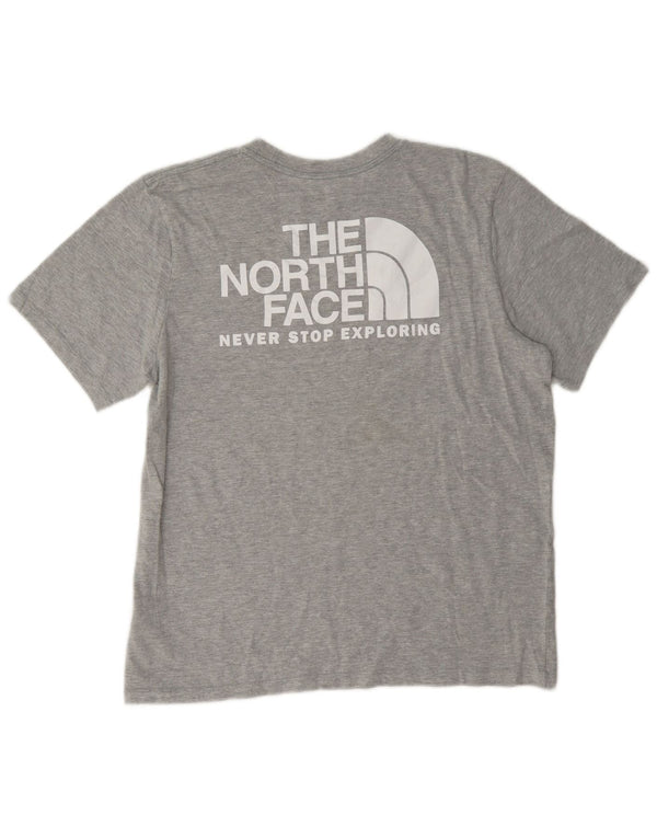 Γυναικείο γραφικό μπλουζάκι North Face Top UK 16 μεγάλο γκρι βαμβακερό