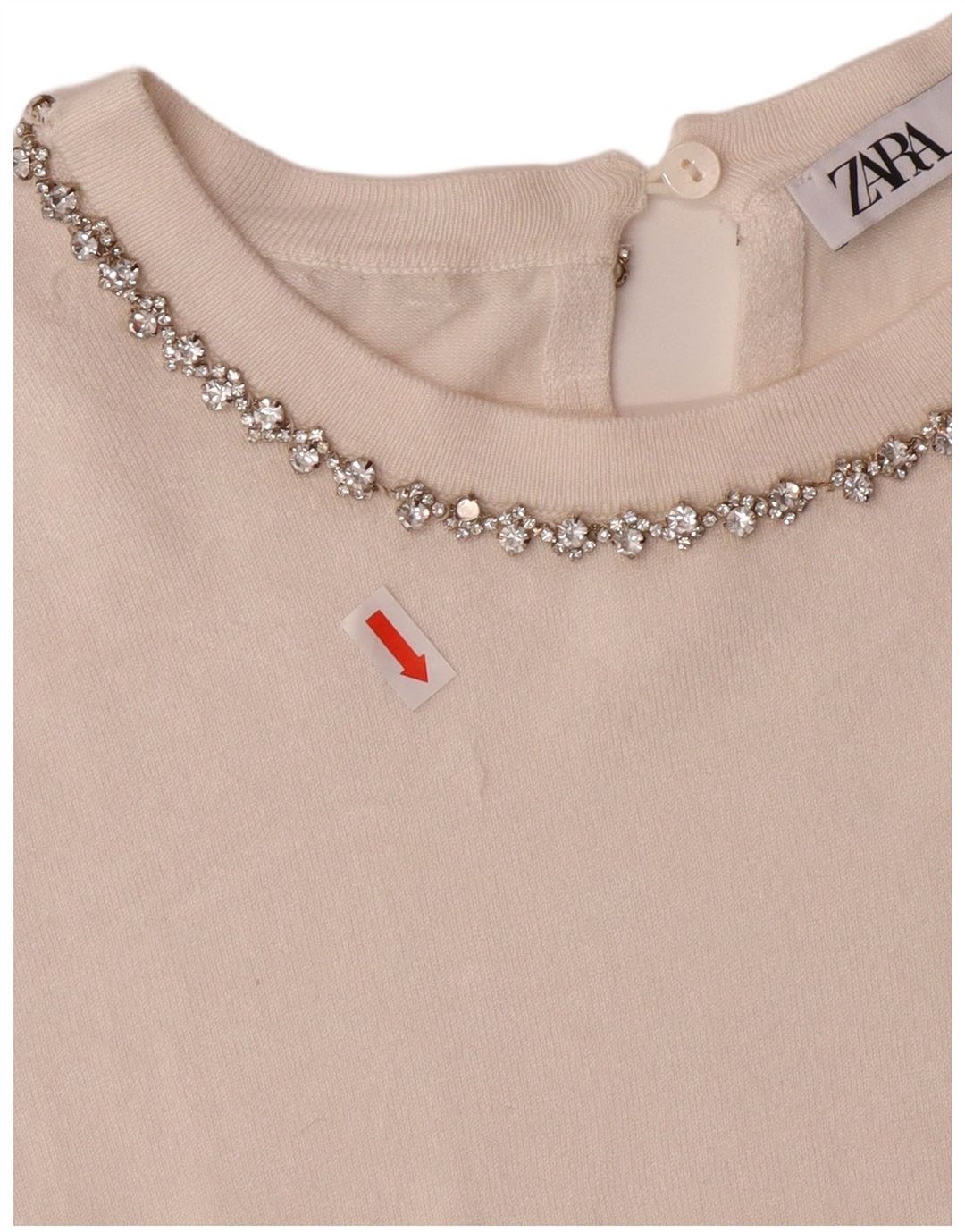 Zara Γυναικείο πουλόβερ με λαιμόκαυστο UK 10 Small Off White Viscose