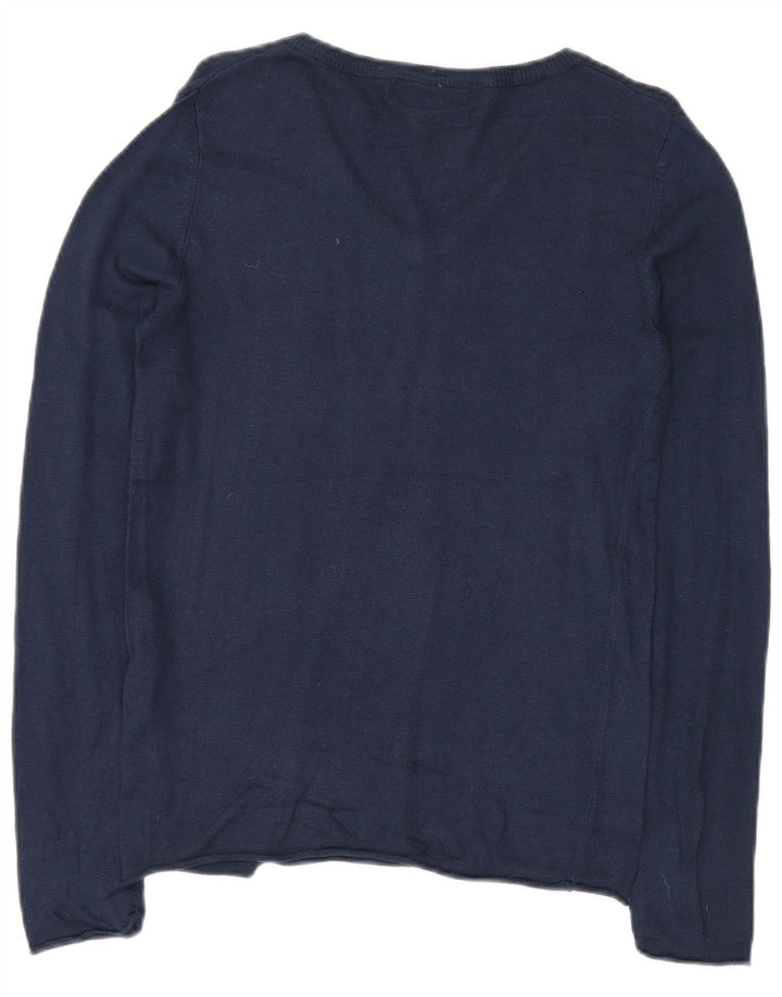 MOSSIMO Γυναικείο πουλόβερ με λαιμόκοψη με V λαιμόκοψη UK 12 Medium Navy Blue Nylon