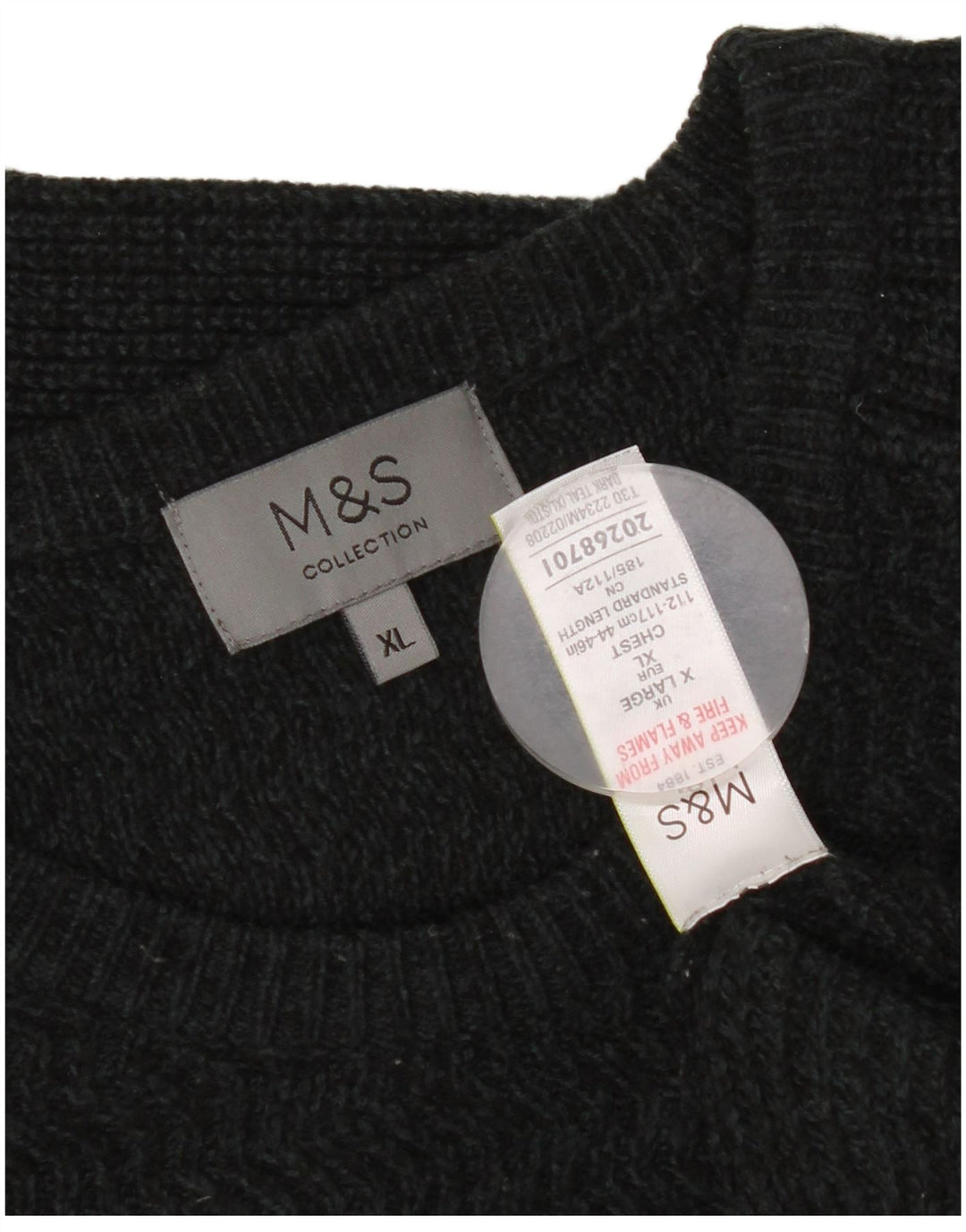 Marks & Spencer Ανδρικό πουλόβερ με λαιμόκοψη XL ακρυλικό γκρι