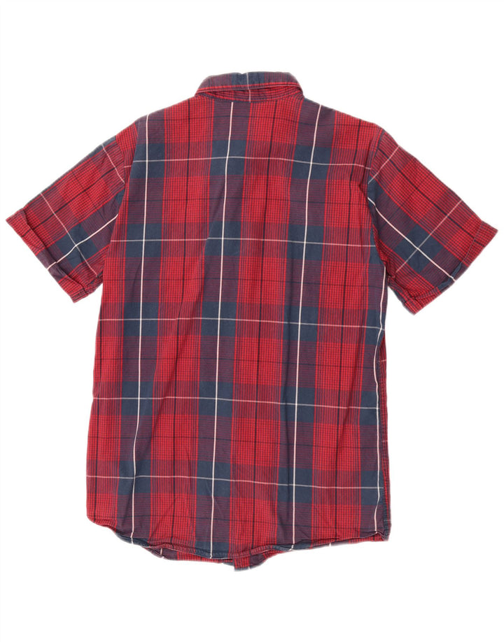 Ανδρικό κοντομάνικο πουκάμισο Jack & Jones, μεσαίο κόκκινο καρό βαμβακερό