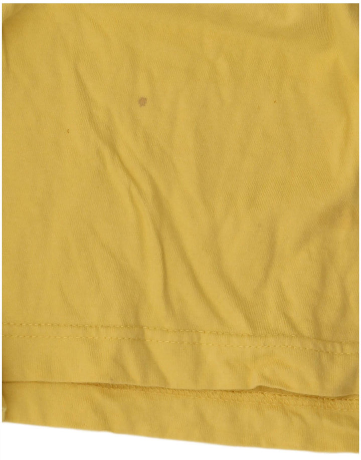 Stefanel Ανδρικό γραφικό T-Shirt Top μεγάλο κίτρινο βαμβακερό