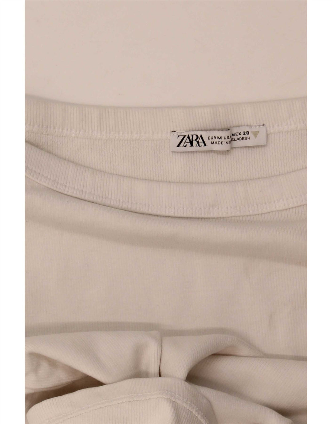 Zara Γυναικείο T-Shirt T-Shirt Top UK 12 Medium White