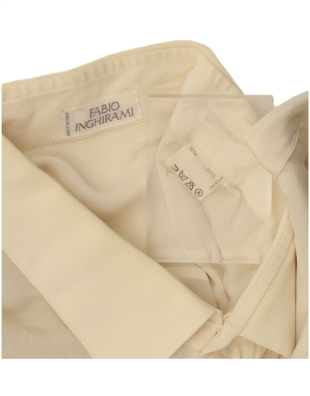 Ανδρικό πουκάμισο Fabio Inghirami XL Off White Silk