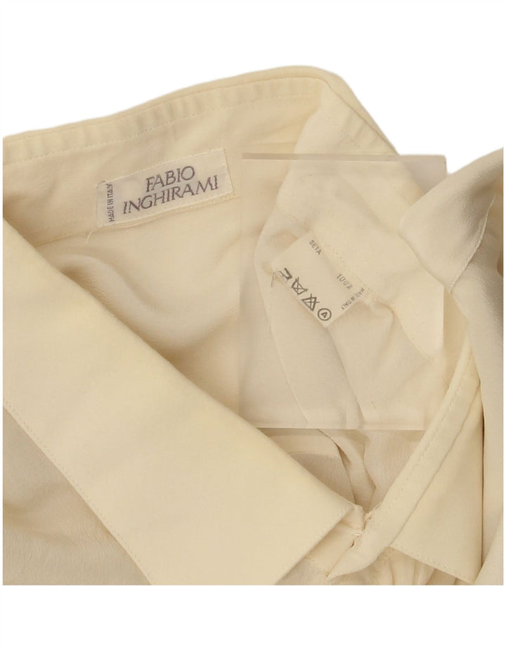 Ανδρικό πουκάμισο Fabio Inghirami XL Off White Silk