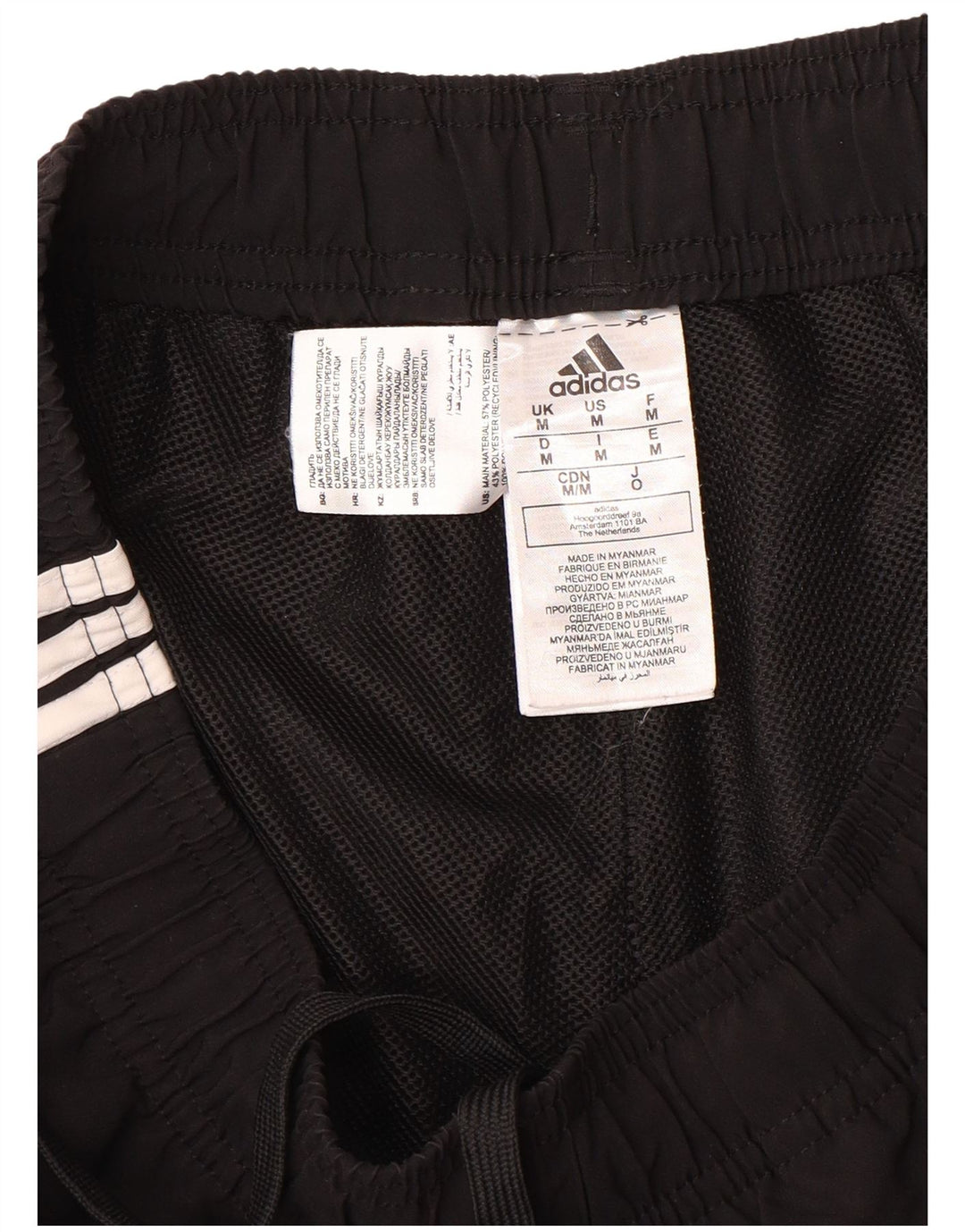 Ανδρικό αθλητικό σορτς Adidas, μεσαίο μαύρο χρώμα, πολυεστέρας