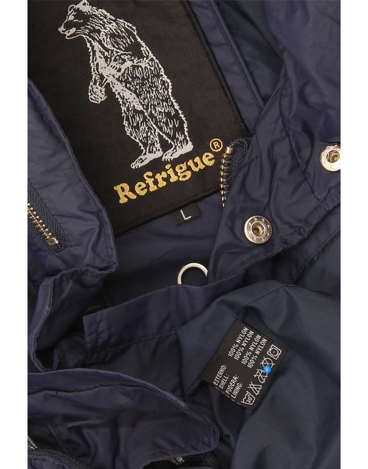 Refrigue Mens Utility Jacket UK 40 Large Navy Blue Nylon