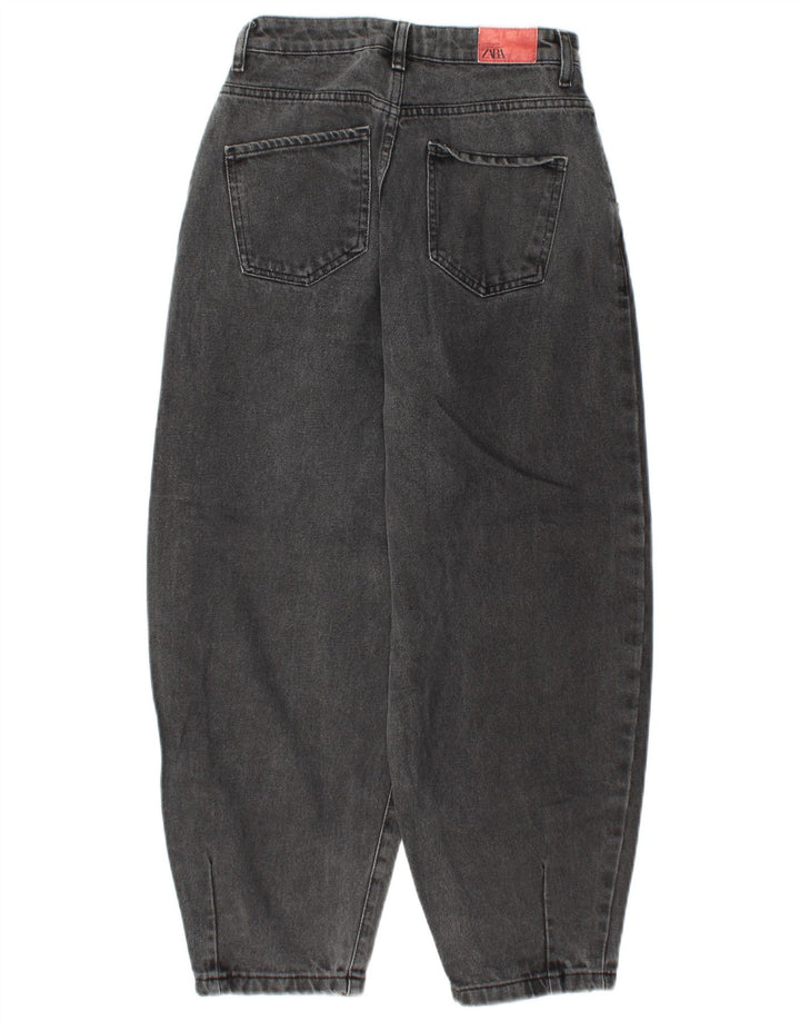 ZARA Γυναικείο Μπαλόνι Crop Ψηλόμεσο Τζιν EU 34 2XS W24 L25 Γκρι