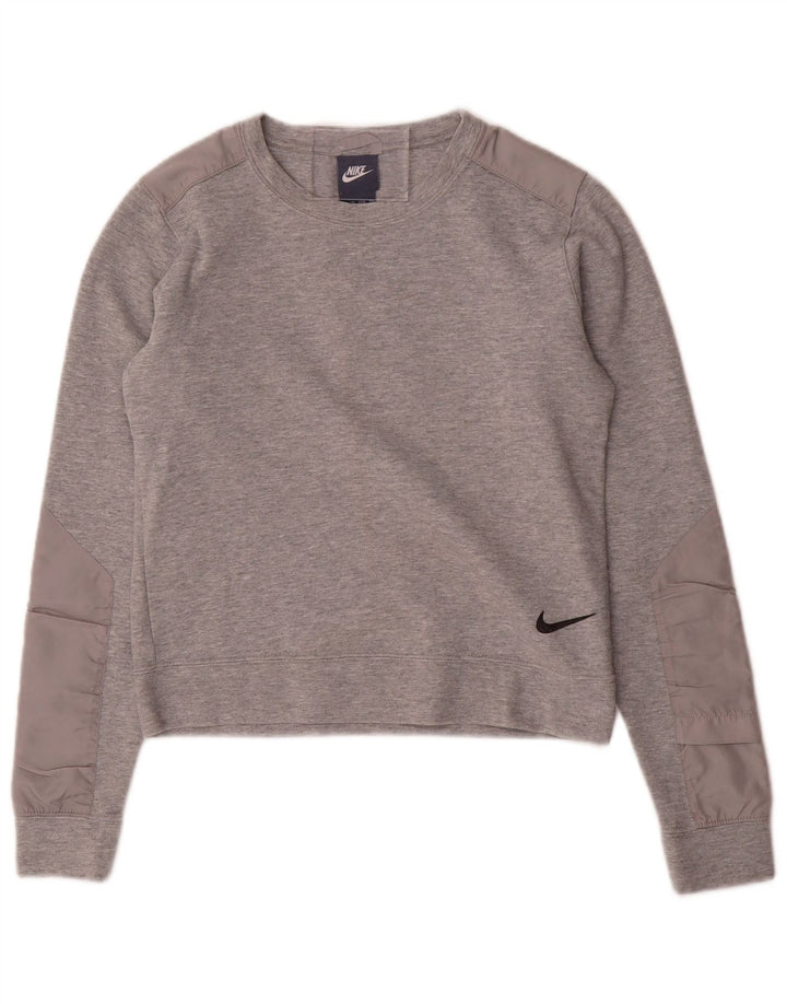 Γυναικείο φούτερ NIKE Crop Jumper UK 6 XS Γκρι βαμβακερό