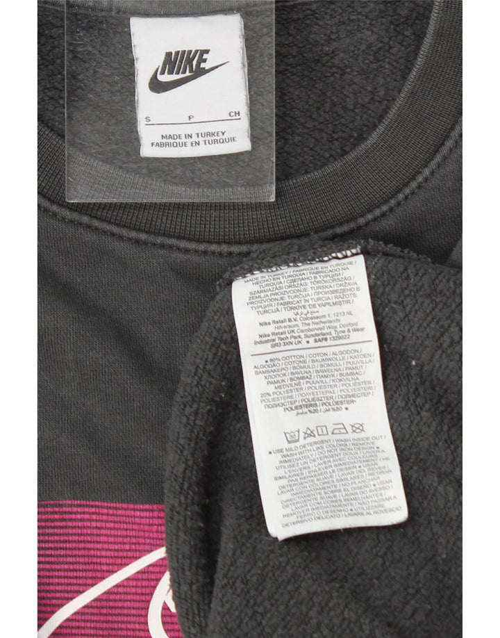 NIKE Mens Graphic Sweatshirt Jumper Small Grey Cotton Vintage Nike and Second-Hand Nike from Messina Hembry 