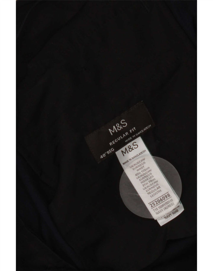 Ανδρικό καθημερινό παντελόνι Marks & Spencer Regular Fit W40 L31 Navy Blue