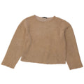 Zara Γυναικείο Crop Top Μακρυμάνικο UK 10 Small Beige Polyester