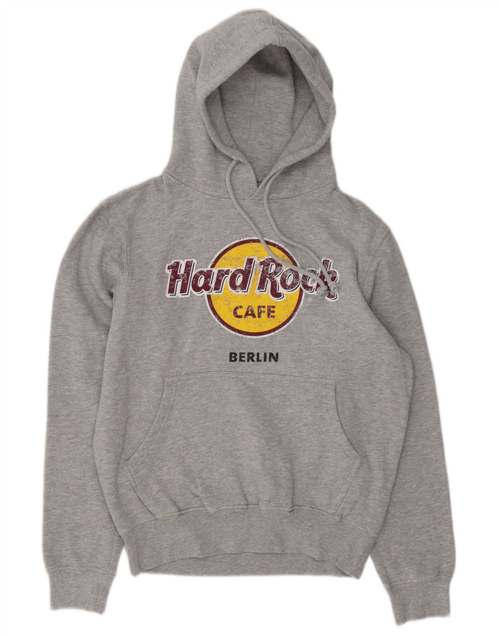 HARD ROCK CAFE Γυναικείο Βερολίνο Graphic Hoodie Jumper UK 14 Medium Grey