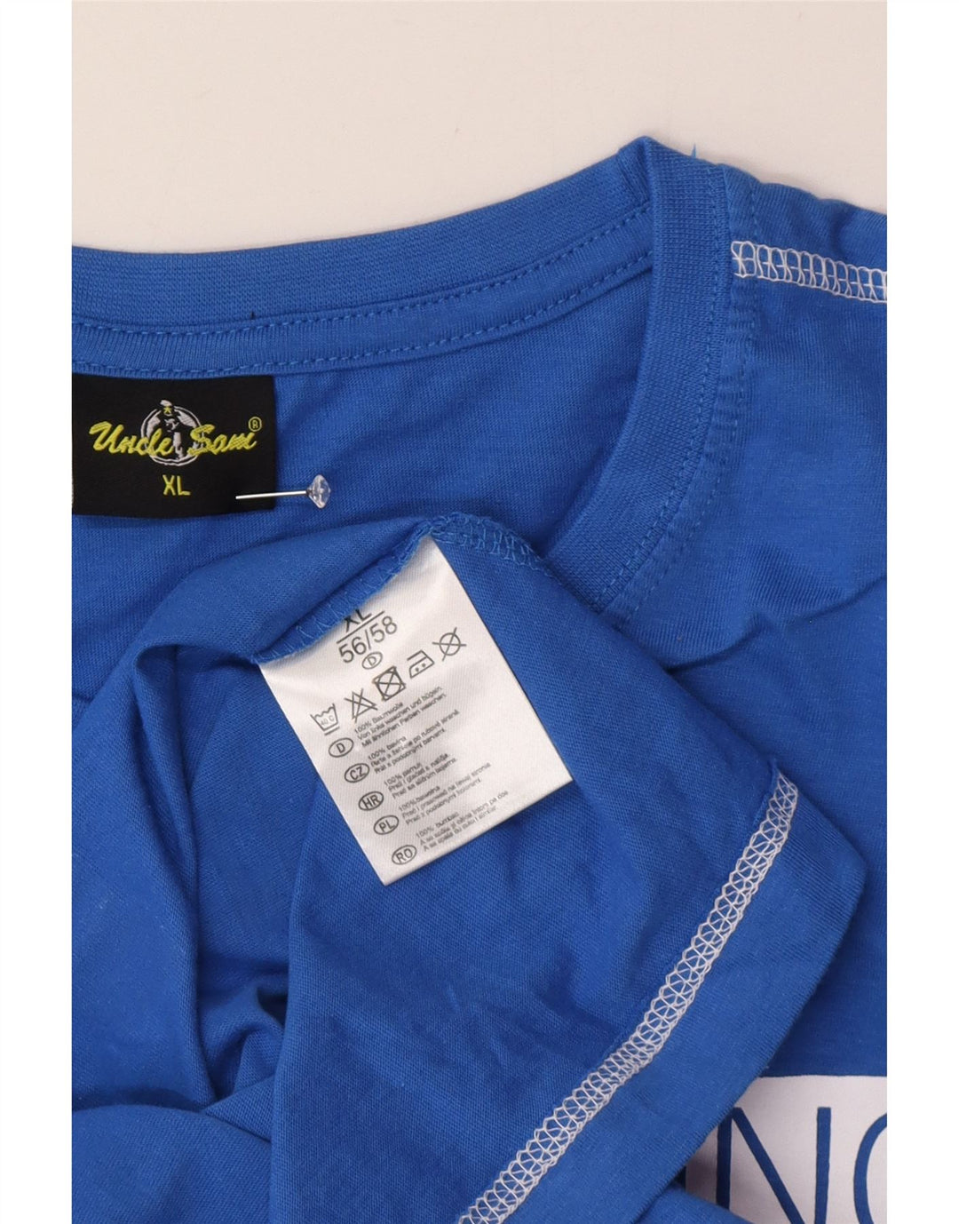 Uncle Sam Ανδρικό γραφικό T-Shirt Top XL Blue Cotton