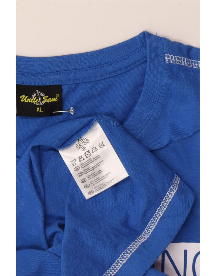 Uncle Sam Ανδρικό γραφικό T-Shirt Top XL Blue Cotton
