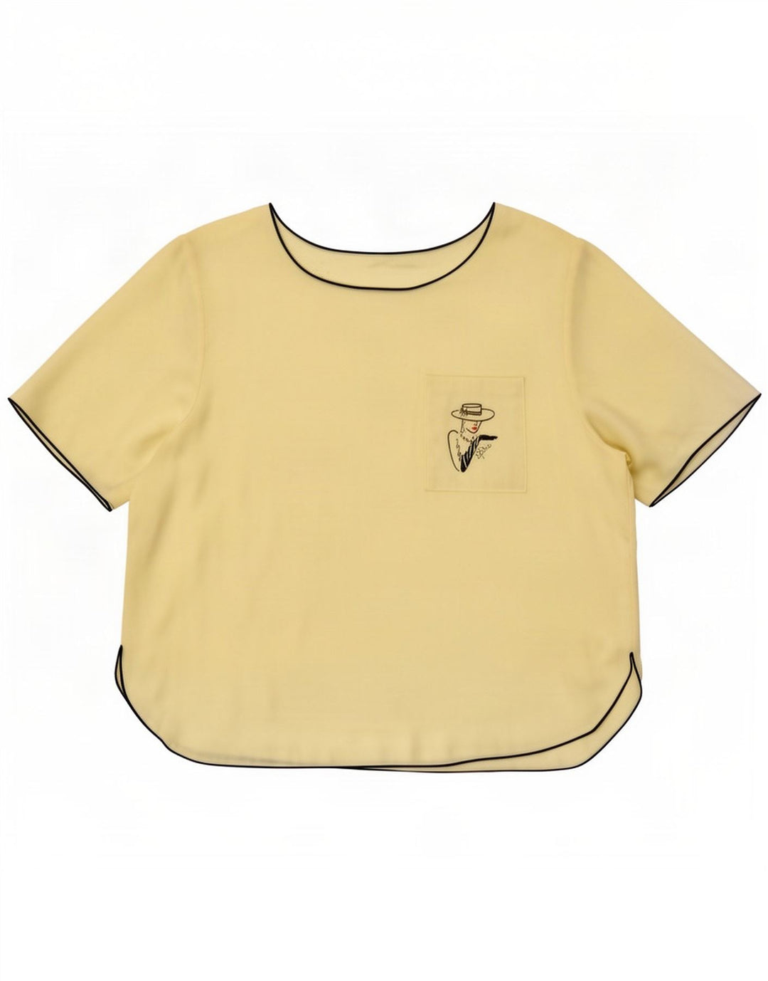 Vintage γυναικεία γραφική μπλούζα τοπ UK 16 Large Yellow