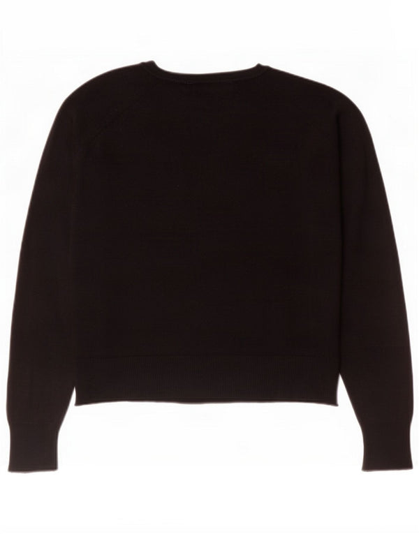 Zara Γυναικείο πουλόβερ υπερμεγέθους Boat Neck Jumper UK 10 Small Black Viscose