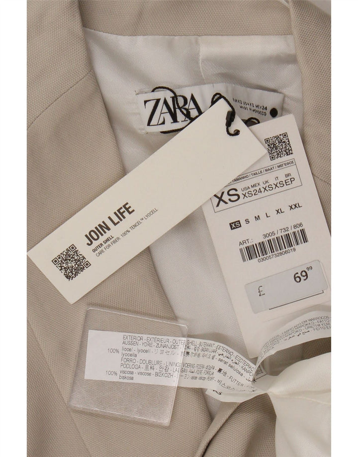 Zara Γυναικείο Μπουφάν Blazer UK 6 XS Μπεζ Lyocell
