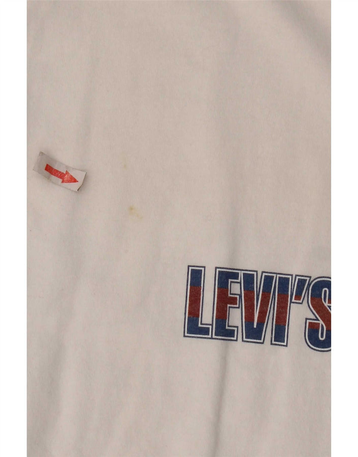 Ανδρικό γραφικό T-Shirt Levi's Top μεγάλο λευκό βαμβακερό