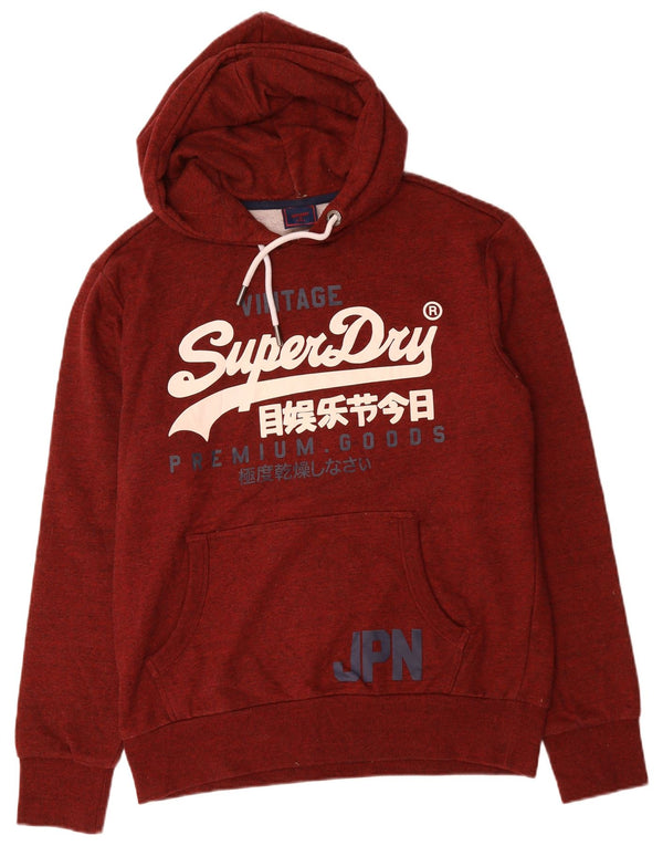 Ανδρικό γραφικό κουκούλα SUPERDRY XL Maroon Cotton