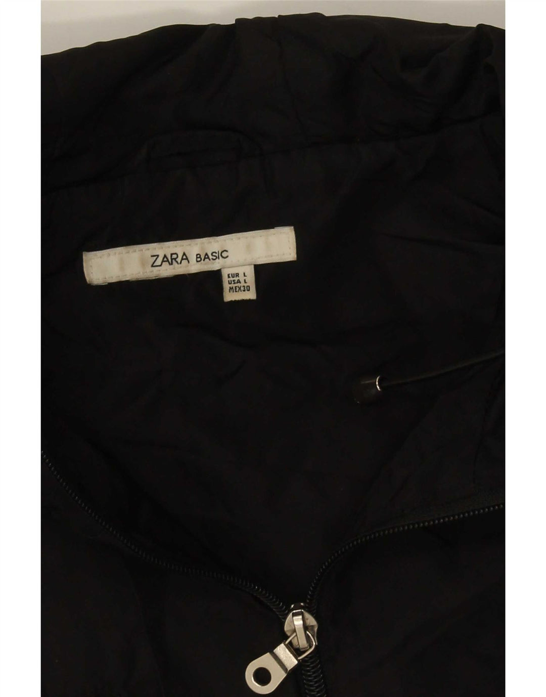 Zara Γυναικείο Μπουφάν Utility με Κουκούλα UK 14 Large Μαύρο