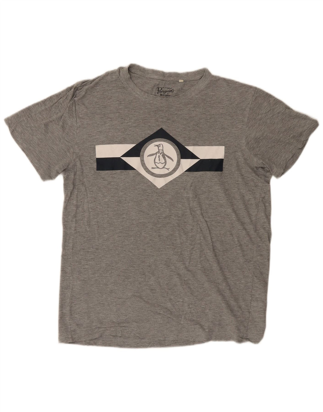 Ανδρικό γραφικό T-Shirt Penguin Top μεγάλο γκρι βαμβακερό