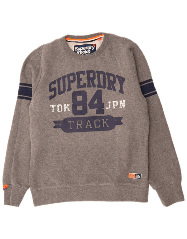 Ανδρικό γραφικό φούτερ Superdry Jumper XL Γκρι Colourblock Βαμβακερό