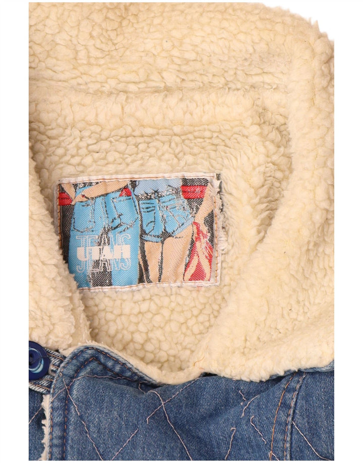 VINTAGE Ανδρικό τζιν Sherpa Jacket UK 40 Large Blue Cotton Classic