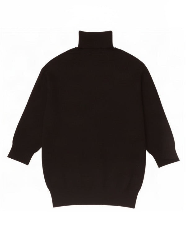 Zara Womens 3/4 Sleeve Roll Neck Jumper Sweater UK 8 Small Black Viscose