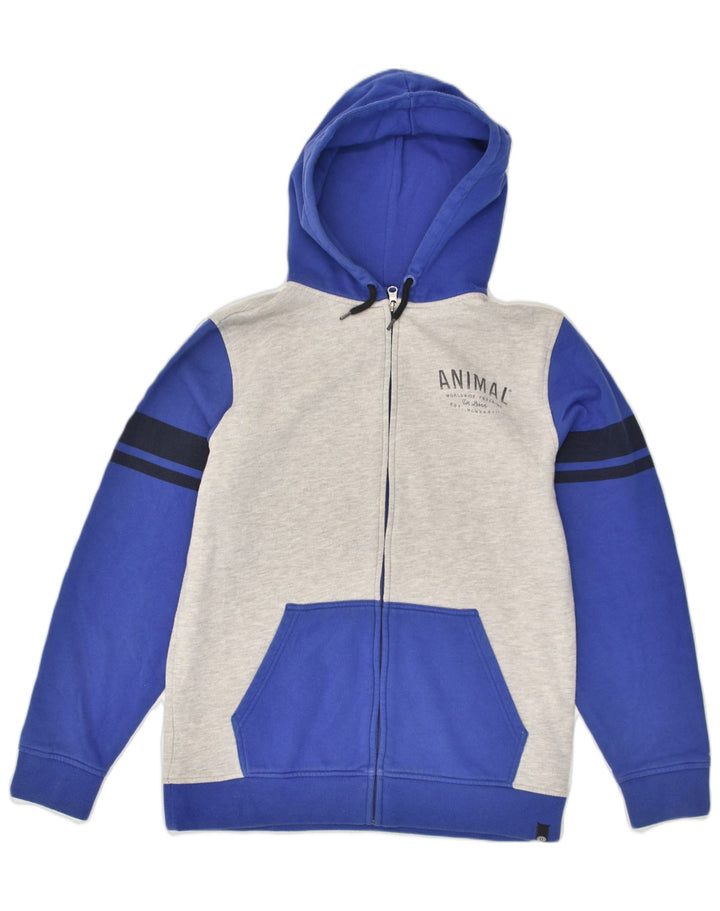 ANIMAL Girls Zip Hoodie Sweater 15-16 Years Purple Colourblock Cotton | Vintage Animal | Thrift | Second-Hand Animal | Used Clothing | Messina Hembry 