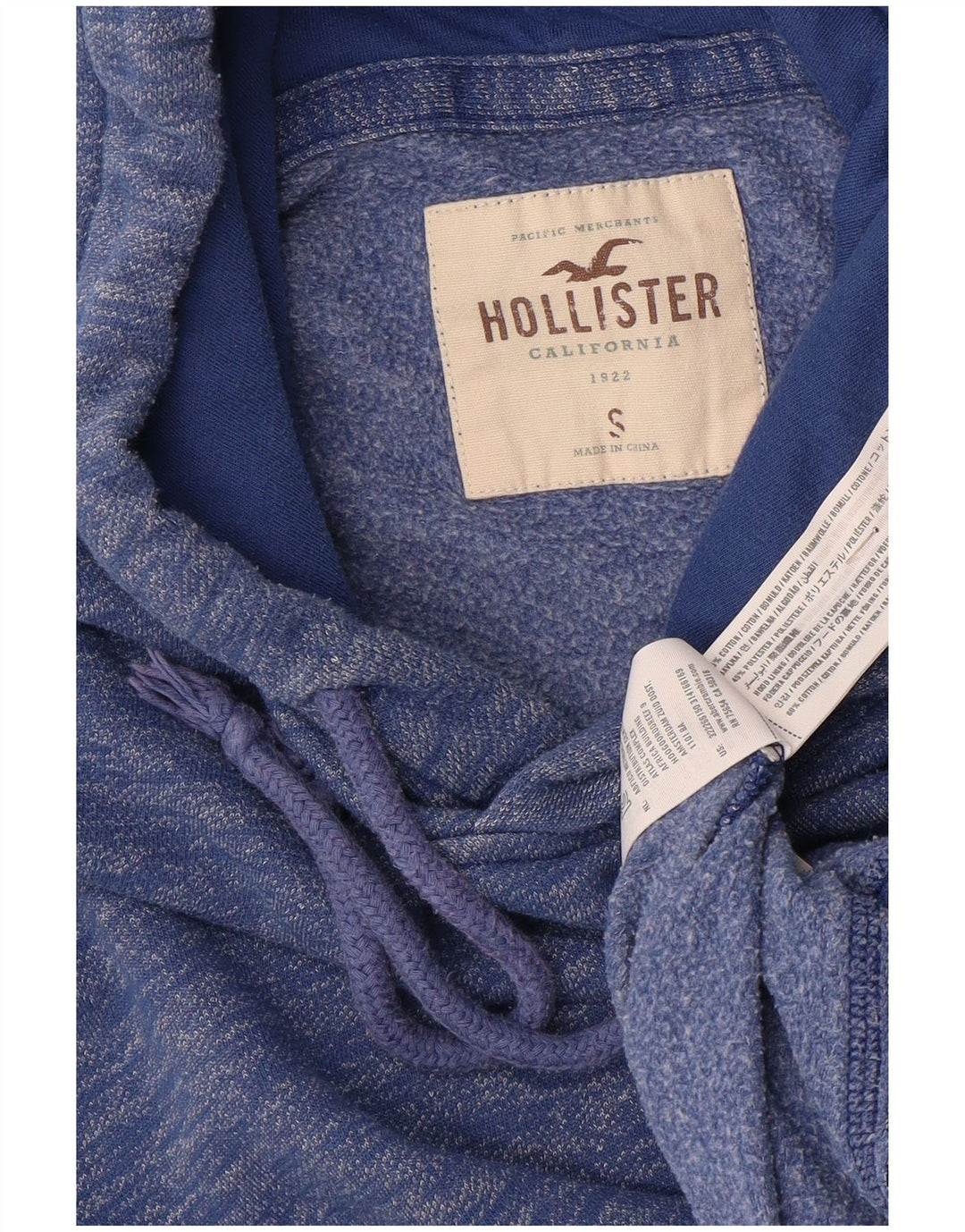 HOLLISTER Ανδρικό μπλουζάκι με κουκούλα, βαμβακερό μικρό μπλε φλιτζάνι