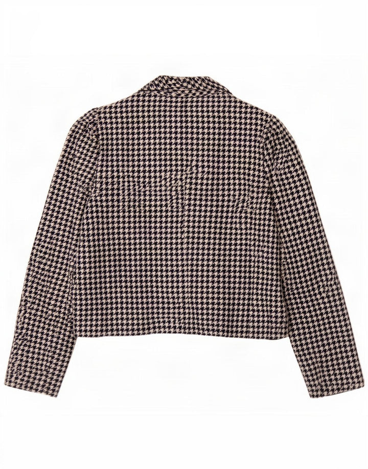 Mona Γυναικείο σακάκι σακάκι με 2 κουμπιά UK 12 Medium Navy Blue Houndstooth