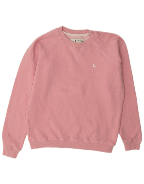 Jack Wills Γυναικεία φούτερ υπερμεγέθη Jumper UK 8 Small Pink Cotton