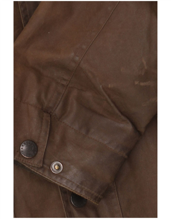 BARBOUR Ανδρικό κερωμένο βαμβακερό μπουφάν UK 42 XL καφέ πολυουρεθάνης
