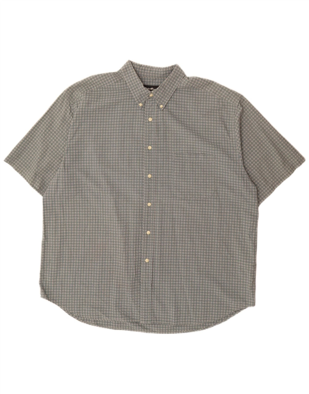 Ανδρικό κοντομάνικο πουκάμισο Eddie Bauer 2XL Γκρι βαμβακερό Gingham
