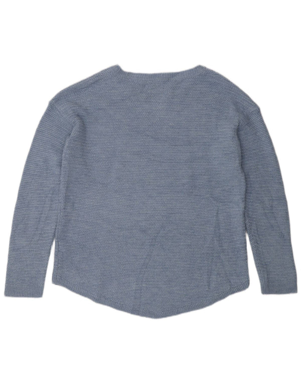 Fat Face Γυναικείο πουλόβερ με λαιμόκαυμα UK 12 Medium Blue Acrylic