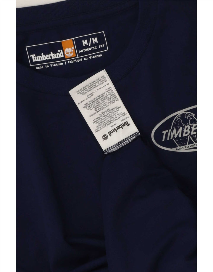 Ανδρικό γραφικό T-Shirt Timberland Top από μεσαίο ναυτικό μπλε βαμβακερό
