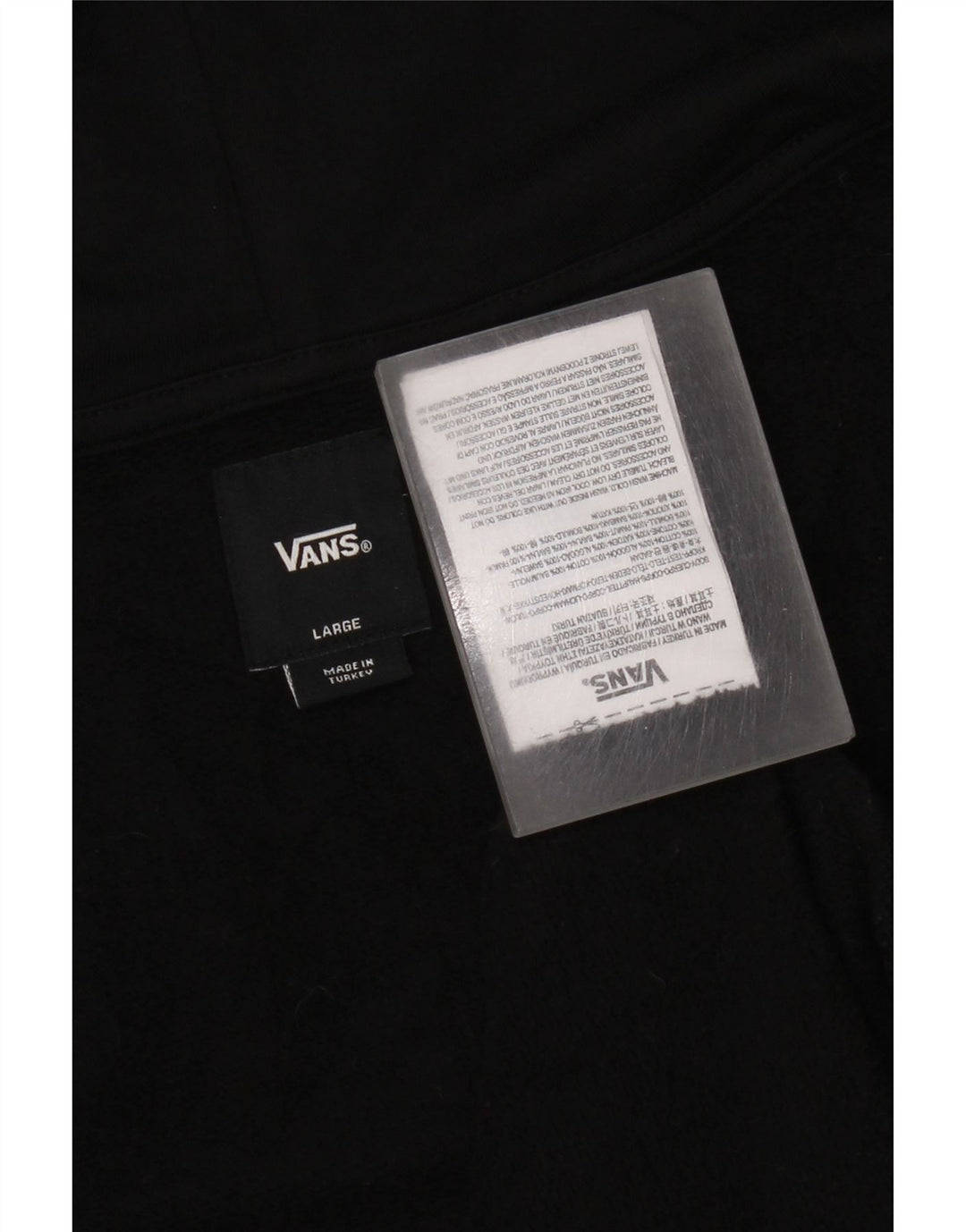 Ανδρικό πουλόβερ με κουκούλα με φερμουάρ Vans μεγάλο μαύρο βαμβακερό