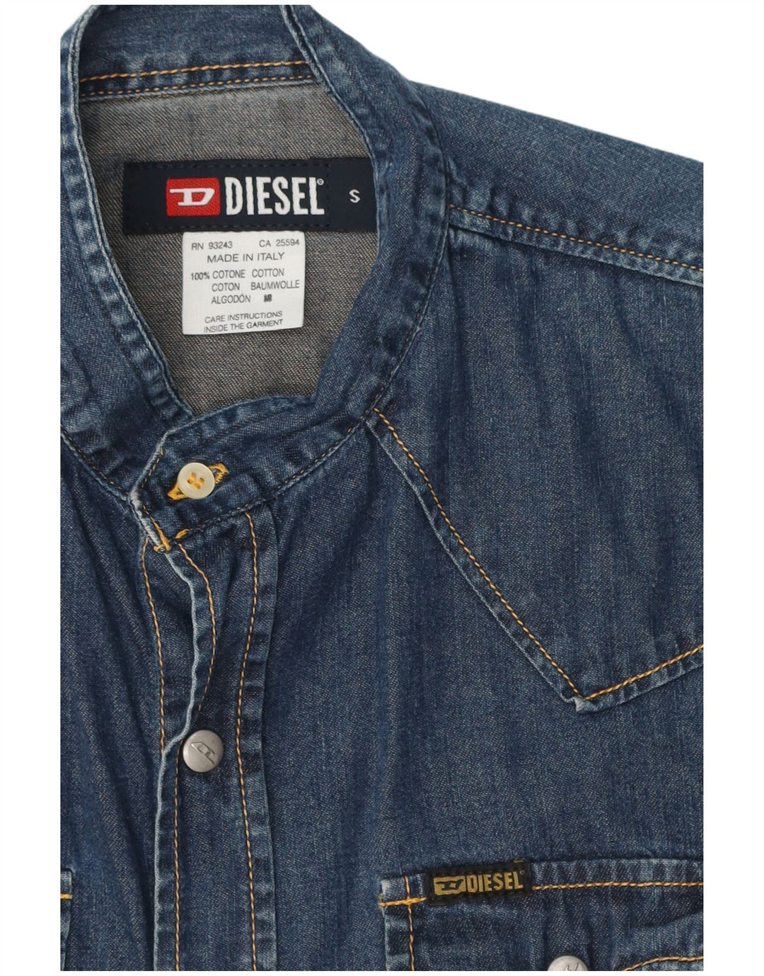 Diesel γυναικείο τζιν πουκάμισο μικρό μπλε βαμβακερό