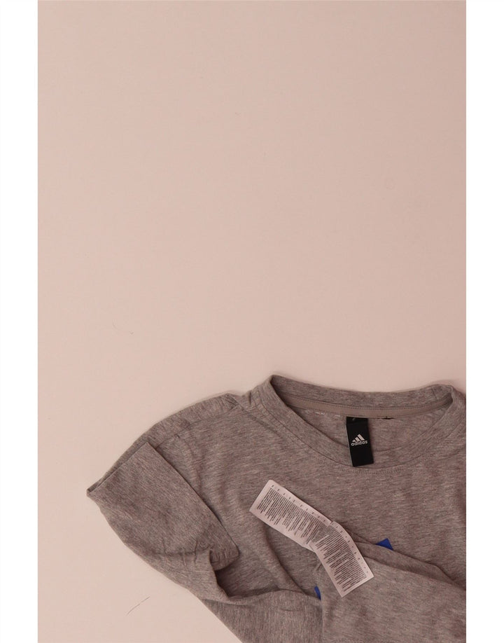 ADIDAS Womens Graphic T-Shirt Top UK 12 Medium Grey