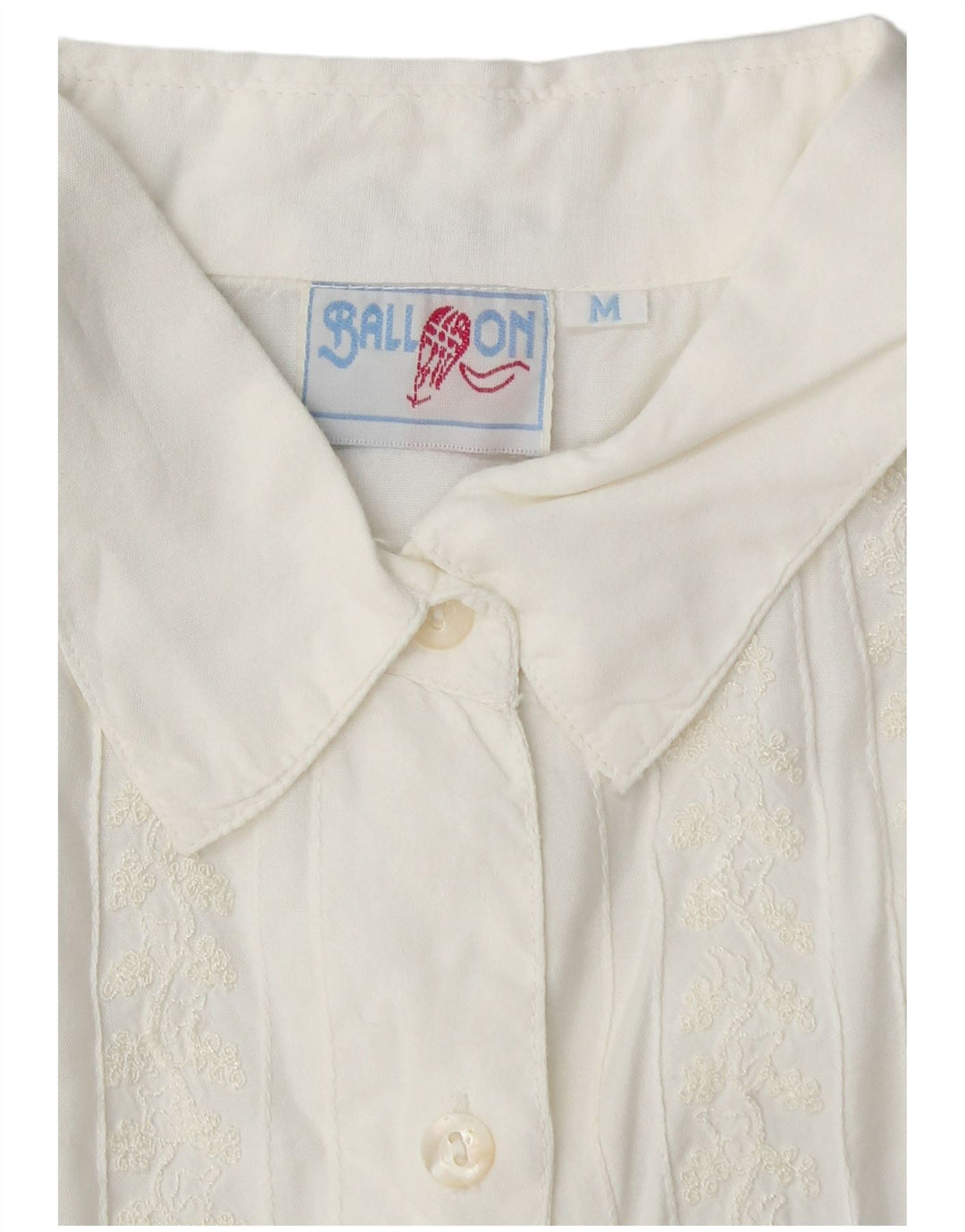BALLOON Womens Short Sleeve Shirt Blouse UK 14 Medium White Viscose