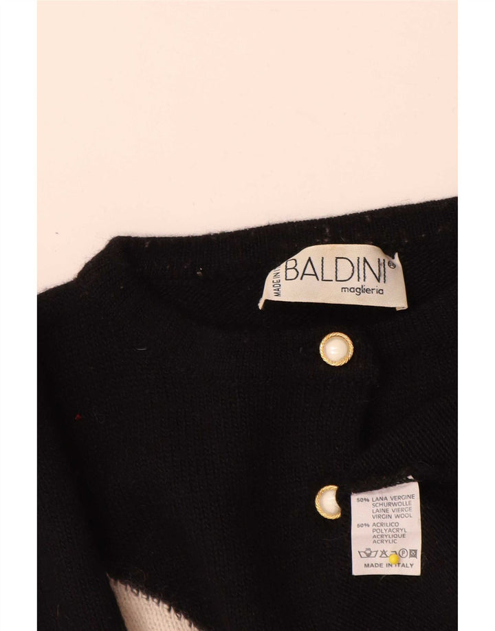 Baldini γυναικείο πουλόβερ με λαιμό και κουμπιά UK 16 Large Black Argyle/Diamond
