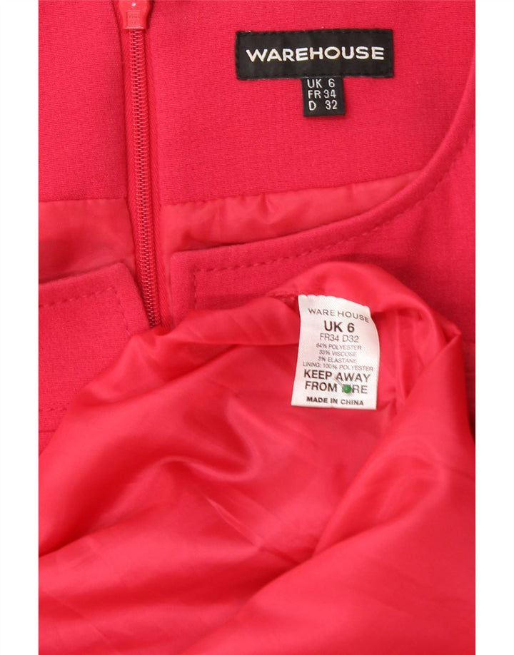 Γυναικείο φόρεμα με θήκη WAREHOUSE UK 6 XS Red Polyester