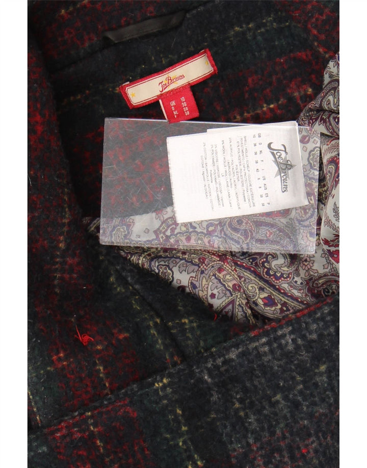 JOE BROWNS Γυναικείο παλτό με διπλό στήθος UK 10 μικρό πολύχρωμο τσεκ